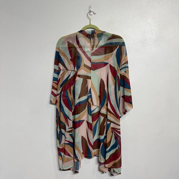 Lane Bryant Veronica Palm Classic Open-Front Mesh Kimono Sz 26/28 NWT - Picture 9 of 12